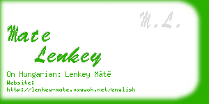 mate lenkey business card