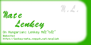 mate lenkey business card